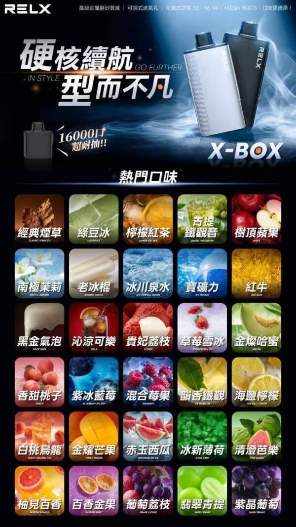 🔥RELX悅刻X-BOX煙彈 16000口 超耐抽【買三送主機】